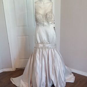 Nwt David Tutera Silver Wedding Dress